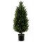 Costway 1/2 Pack 37.5" Artificial Topiary Cedar Tree with Cement Plastic Pot & Realistic Moss